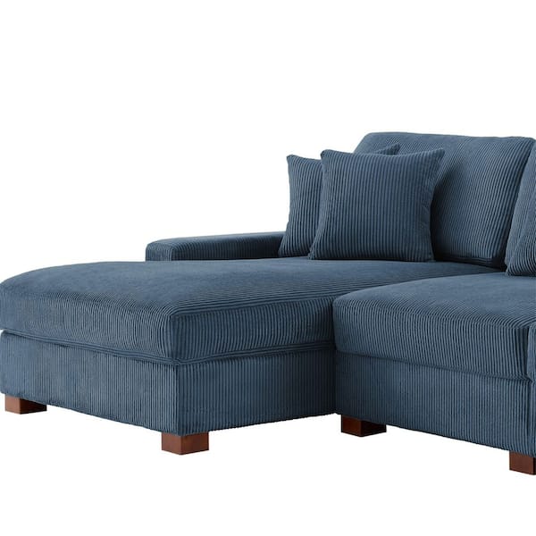 ゆゅ Uixe 118 in. Square Arm 3-Piece Corduroy Upholstered L