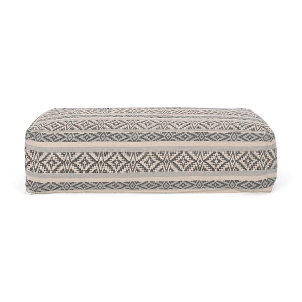 Noble House Gainesway Dark Grey, Natural and Grey Fabric Bean Bag