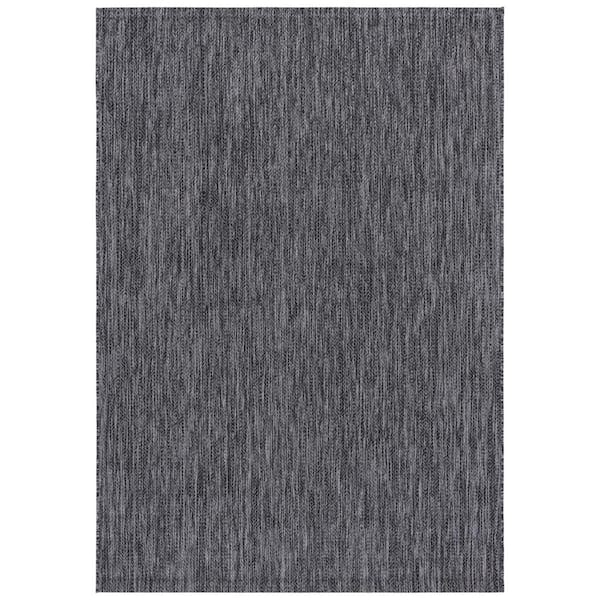 SAFAVIEH Courtyard Black/Gray 3 ft. x 5 ft. Dotted Diamond Indoor/Outdoor Patio Area Rug