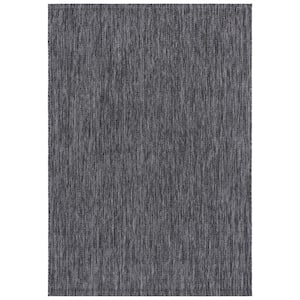 Courtyard Black/Gray 5 ft. x 8 ft. Dotted Diamond Indoor/Outdoor Patio  Area Rug