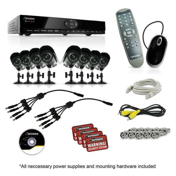 Defender 8 Ch. 500 GB Hard Drive Surveillance System with (8) 480 TVL Cameras-DISCONTINUED
