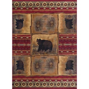 Nature Lodge Red 4 ft. x 6 ft. Indoor Area Rug