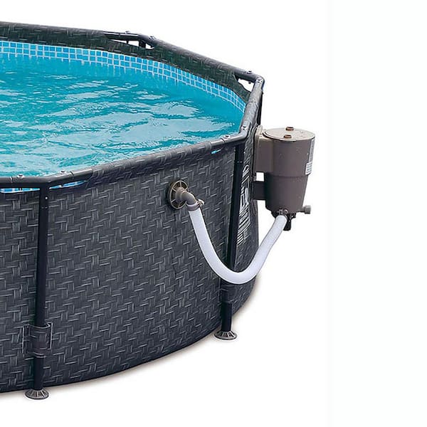 Summer Waves 18 ft. Round 48 in. D Metal Frame Pool Set with Filter Pump  P2001848F - The Home Depot