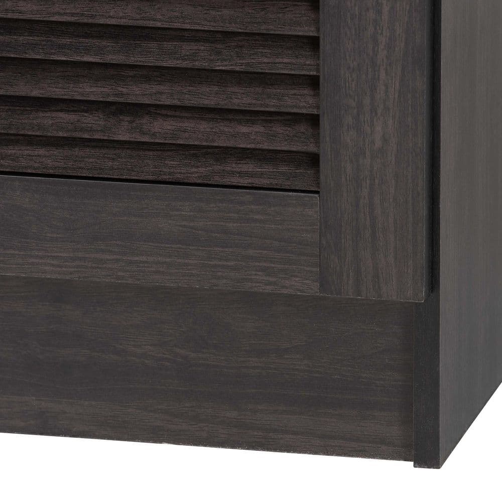 Elegant Dark Espresso Engineered Wood and PU Veneer China Cabinet