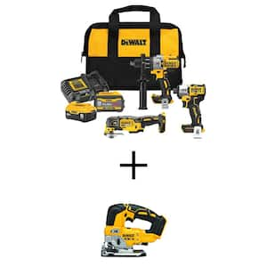 DEWALT 20V Lithium Ion Cordless 3 Tool Combo Kit and Drywall Cut Out Tool with FLEXVOLT 9 Ah and 20V 6 Ah Batteries and Charger DCK320X1R1W555B The Home Depot