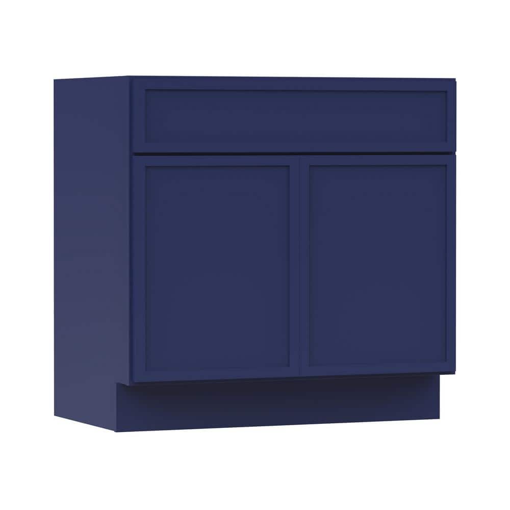 Blue Birch Plywood Freestanding Single Base Cabinet with Soft Close Doors