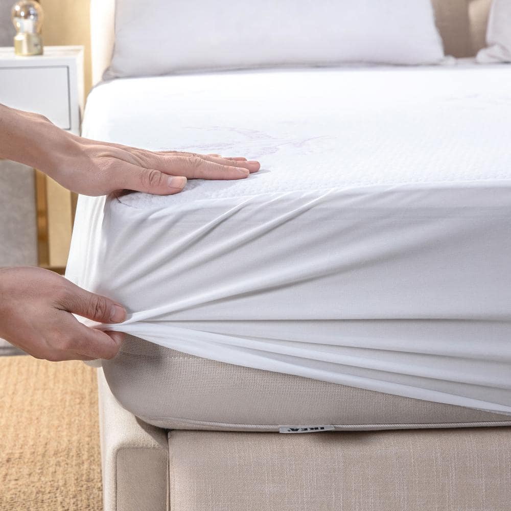 Twin Size White Lavender Infused Hypoallergenic Mattress Pad