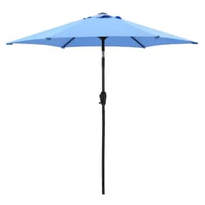 High-Quality and Durable 7-1/2 ft. Steel Market Tilt Patio Umbrella in Blue