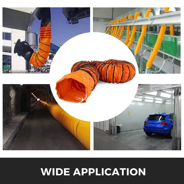 Ducting Hose 25 ft. Flexible Duct Hosing PVC with S Hook and Steel Support for 8 in. Utility Blower in Farm Factory