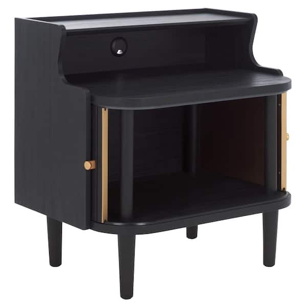 SAFAVIEH Tameka Black/Gold 2 Door Nightstand NST9616B - The Home Depot