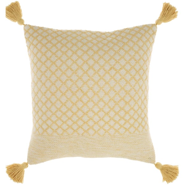 Mina Victory Lifestyles Yellow Geometric 18 in. x 18 in. Throw Pillow