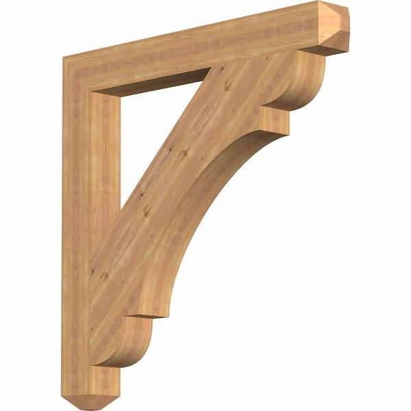 Ekena Millwork 5.5 in. x 48 in. x 48 in. Western Red Cedar Olympic Craftsman Smooth Bracket