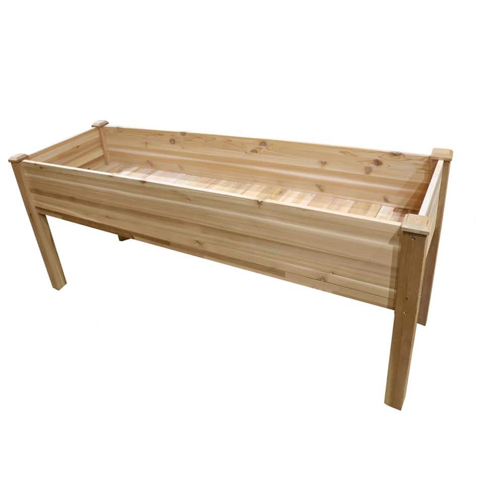 Jumbl 72"x23"x30" Red Cedar Raised Garden Bed Planter