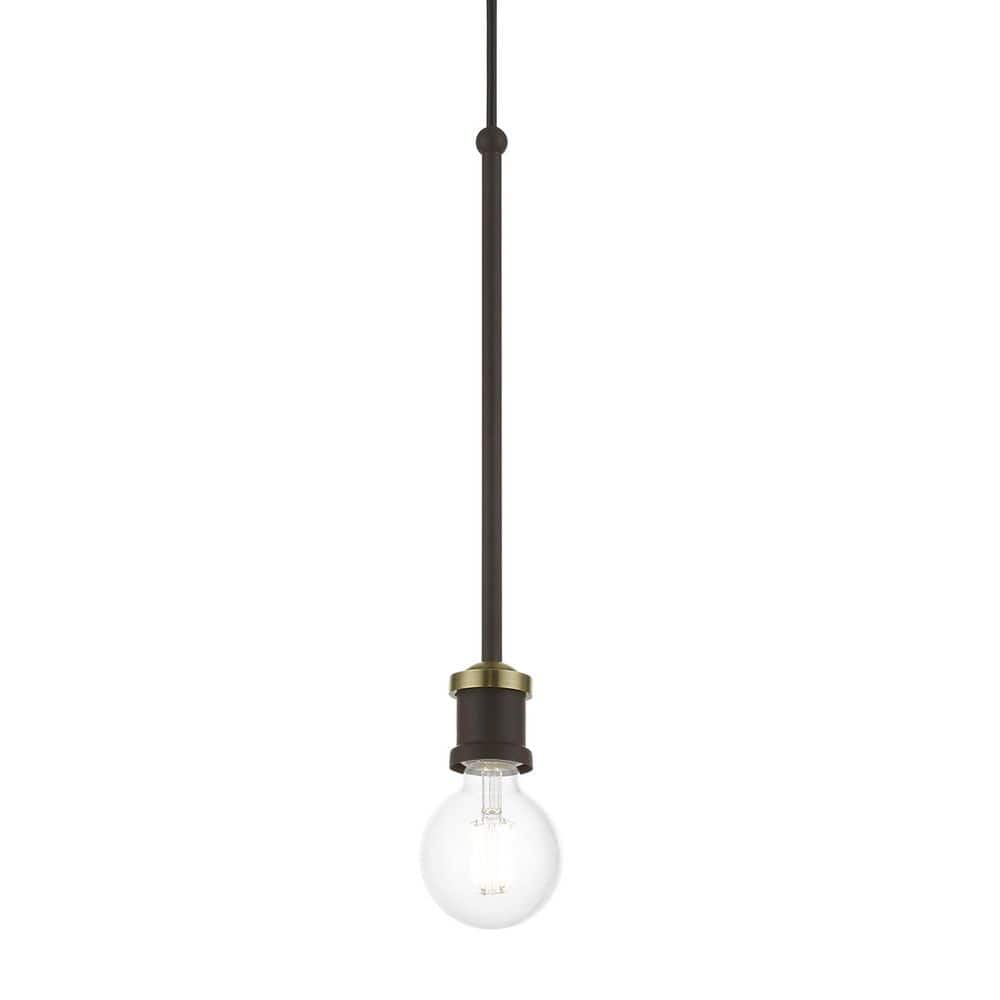 Mini Lansdale Bronze & Antique Brass 1-Light Indoor/Outdoor Pendant