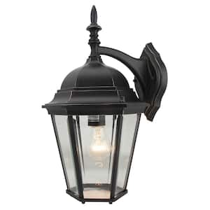Medium 1-Light Imperial Black Outdoor Wall Lantern Sconce