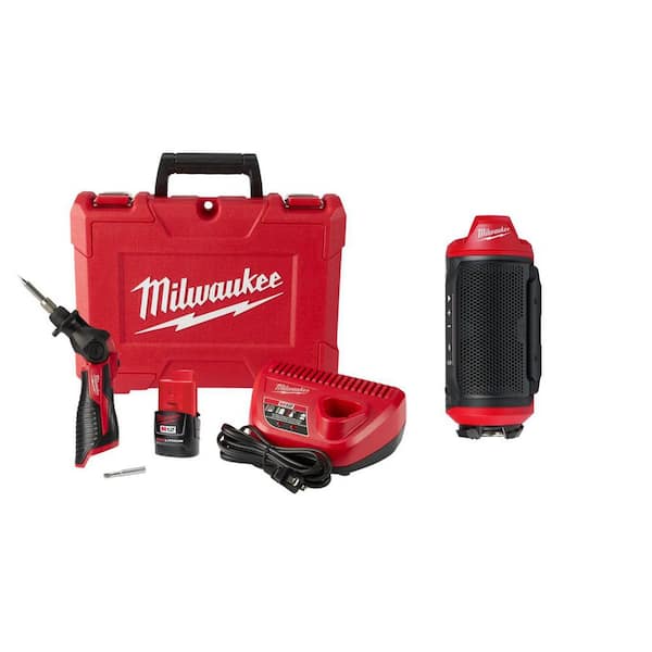 M12 12-Volt Lithium-Ion Cordless Soldering Iron Kit with (1) 1. 5Ah Batteries, Charger, Hard Case, & Speaker