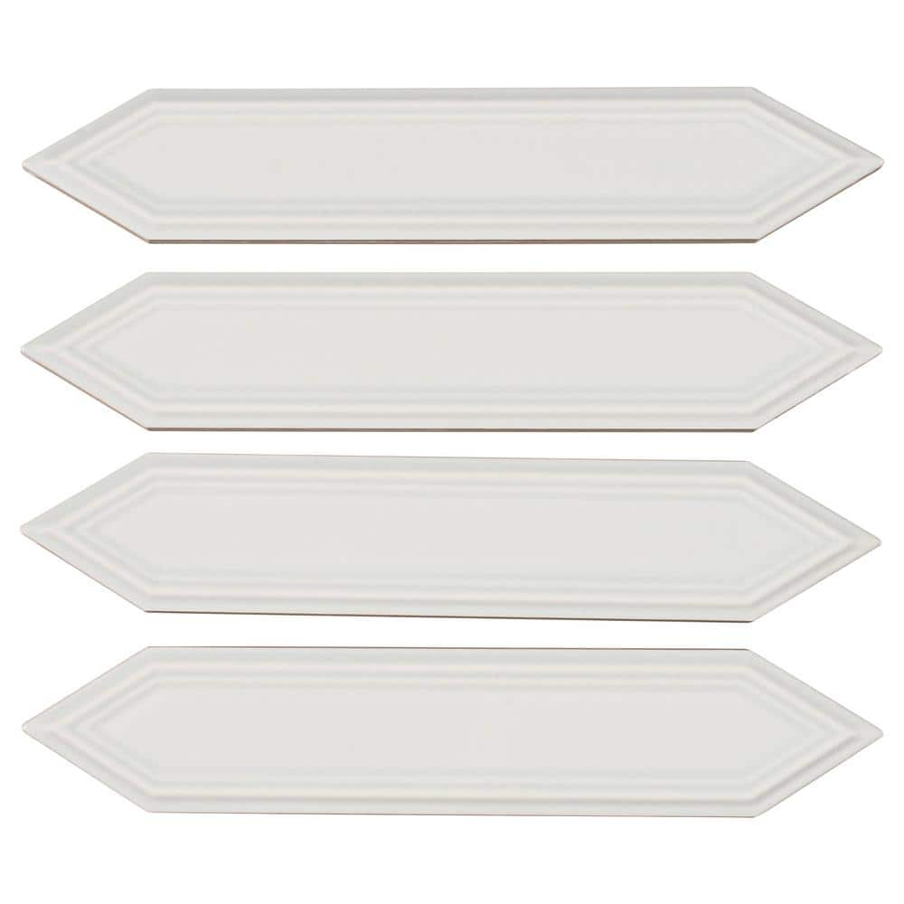 Concerto-Malorum Truva 2 in. x 8 in. Glossy Ceramic Beveled Picket Wall Til