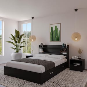 Hunter 4-Piece Black Queen Size Bedroom Set