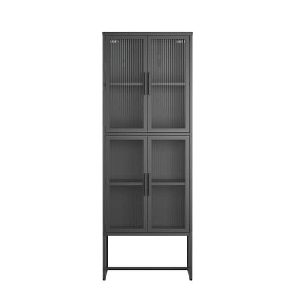 Hodedah 23.6-in W x 67.6-in H Wood White Freestanding Utility Storage Cabinet
