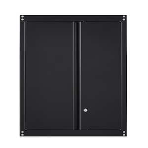 25.98 in. W x 13.78 in. D x 27.95 in. H Black Metal Wall Storage Cabinet with Adjustable Shlef and Lock for Home, Garage