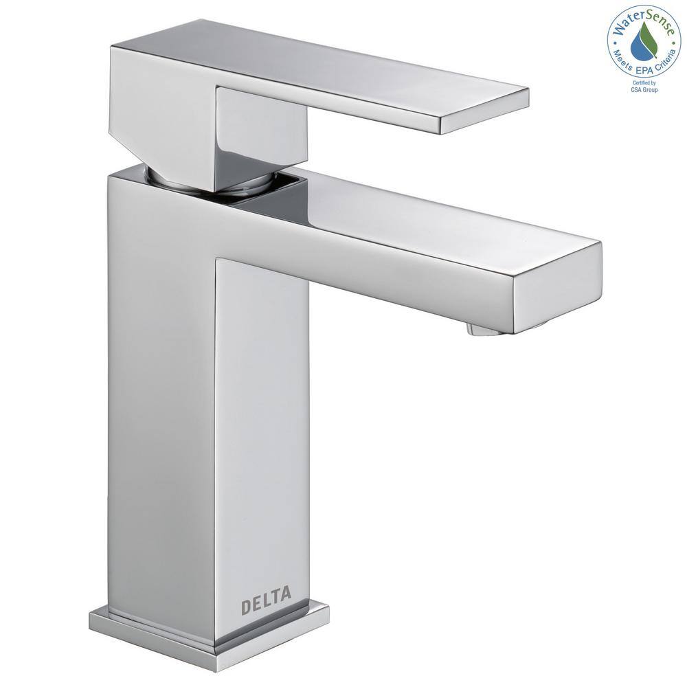 Modern Chrome Single Hole Bathroom Faucet with Drain Assembly