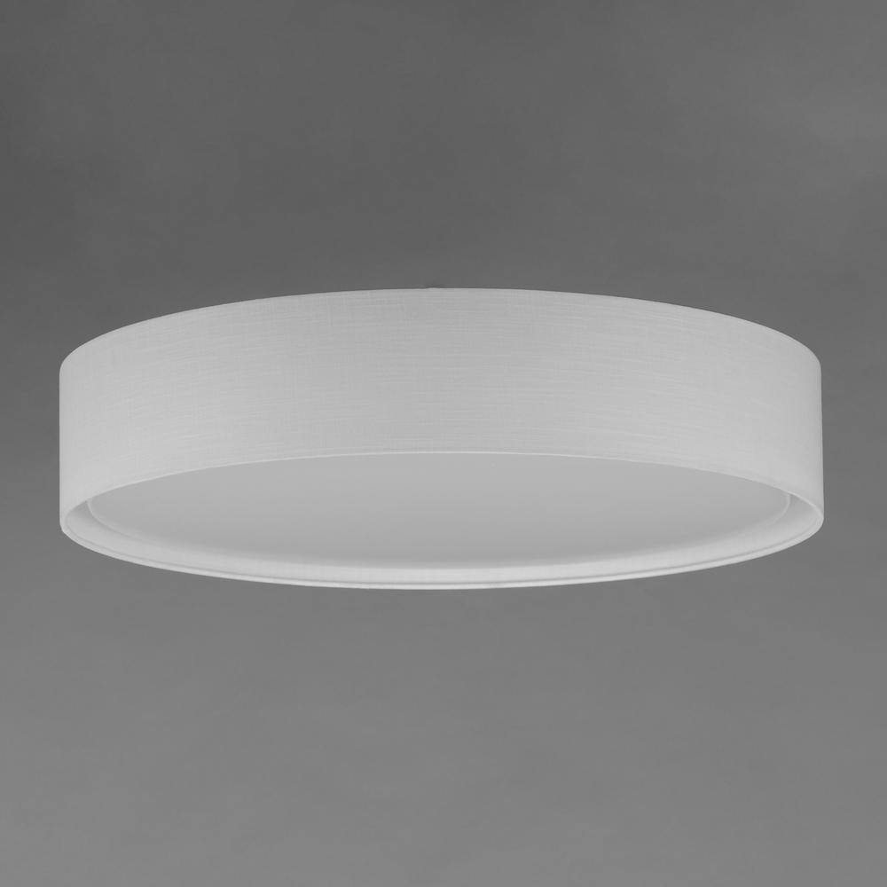 White Linen LED Drum Flush Mount Ceiling Light