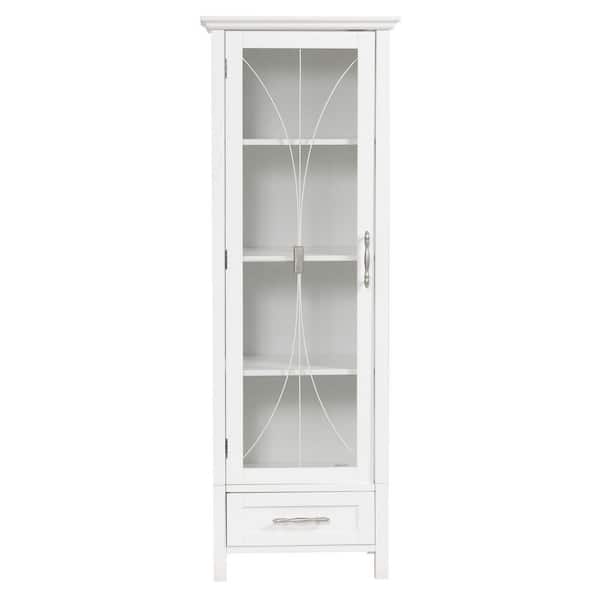 Delaney 17 in. W x 48.5 in. H x 13.5 in. D Freestanding Linen Cabinet, White