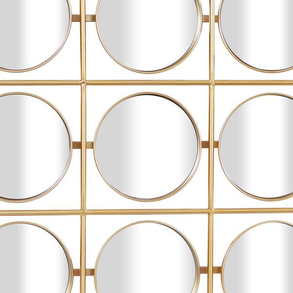 Litton Lane 40 in. x 40 in. Square Framed Gold Geometric Wall Mirror with  Grid Pattern 64109 - The Home Depot