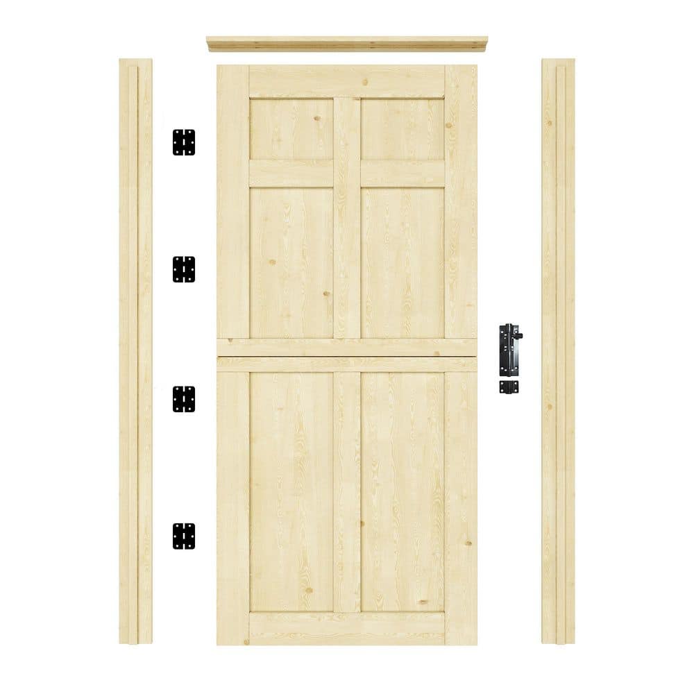 ARK DESIGN 36 in. x 80 in. 6 Panel Universal Solid Pine Unfinished