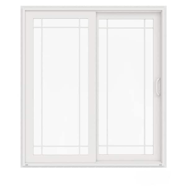 JELD-WEN 72 in. x 80 in. V-4500 White Vinyl Right-Hand 9 Lite Sliding Patio Door