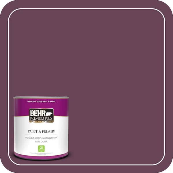 BEHR PREMIUM PLUS 1 qt. #ICC-111 Plum Harvest Eggshell Enamel Low Odor Interior Paint & Primer