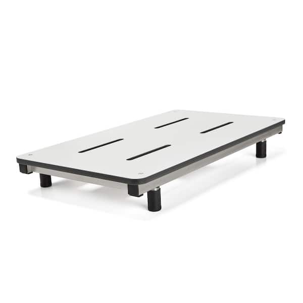 27 in. x 15.5 in. Lifestyle & Wellness White Portable Tub Seat, Adjustable Stabilizing Post in Satin Frame