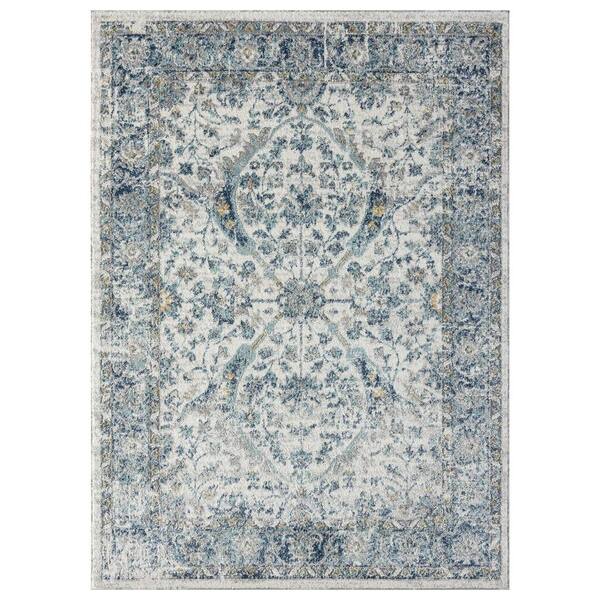 LUXE WEAVERS Euston Collection Bohemian Oriental Ivory 4 ft. x 5 ft. Polypropylene Area Rug
