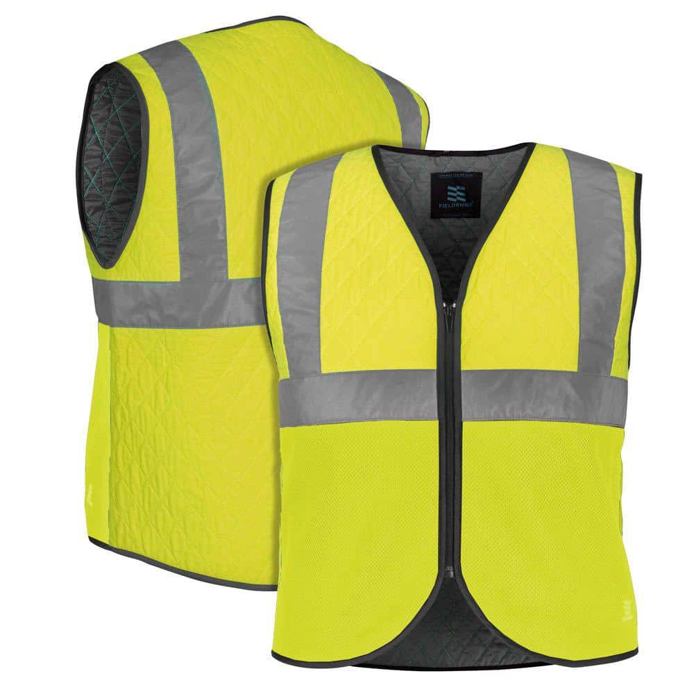 Cooling Safety Vest with 6 Ice Packs - Reflective Vest with Pockets and  Zipper High Visibility Vest for Men Women