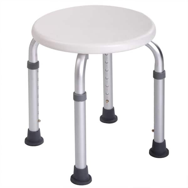 Aoibox Shower Seat Bath Bench Chair with Adjustable Height and Non-Slip Rubber for Safety and Stability in Aluminum Stool Tube