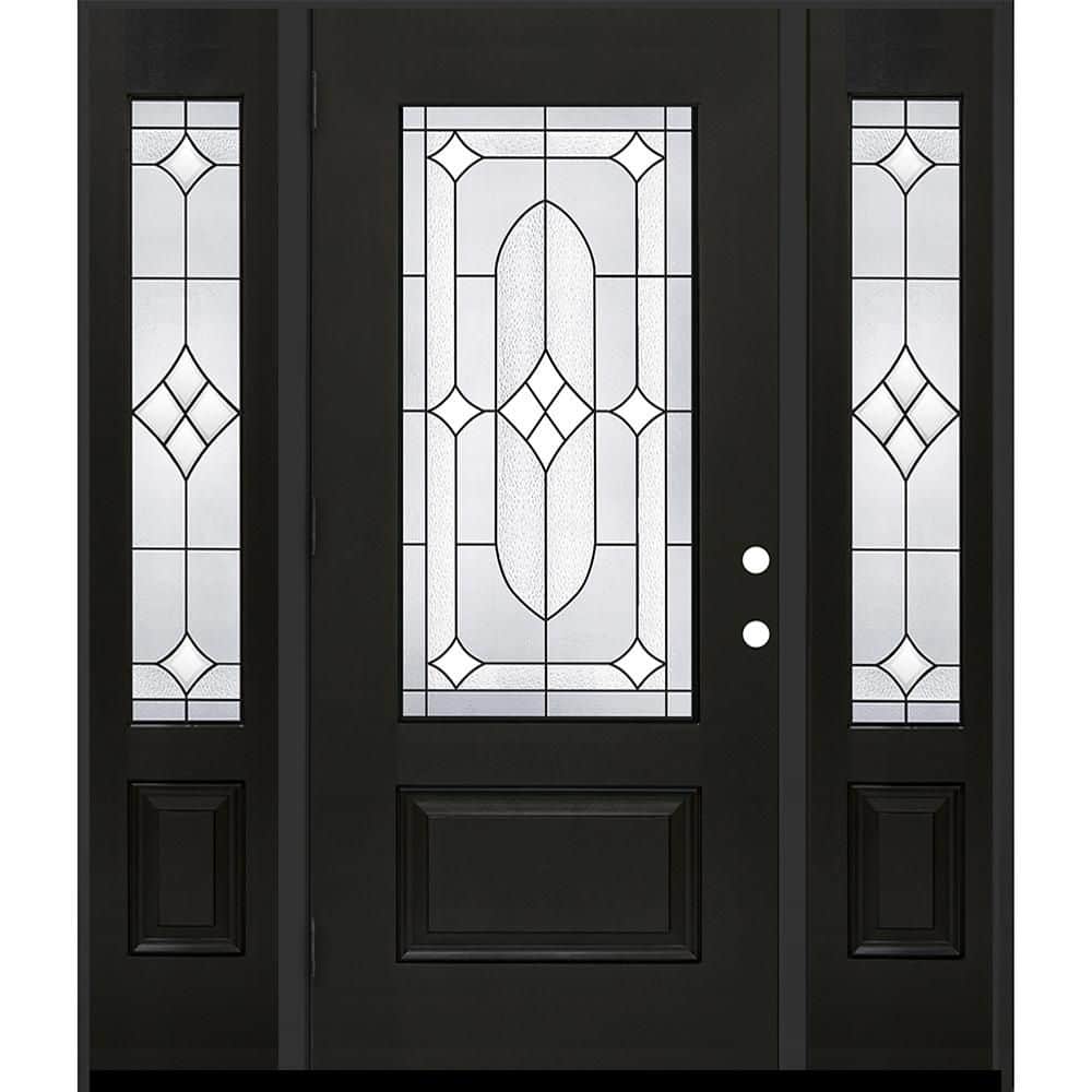 Regency 68 in. x 80 in. 3/4L Axis Glass RHOS Onyx Stain Mahogany Fiberglass Prehung Front Door w/14in-3/4SLs 6-9/16 price history on PriceWatchPro