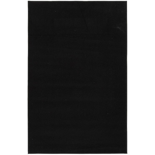 Black 8 ft. x 10 ft. Solid Color Area Rug