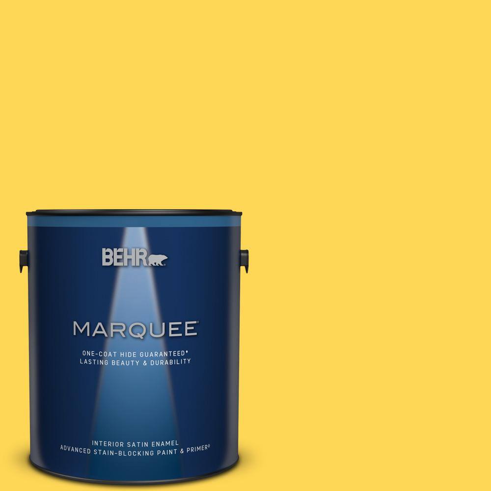 BEHR MARQUEE 1 gal. P3006 Buzzin Satin Enamel Interior Paint