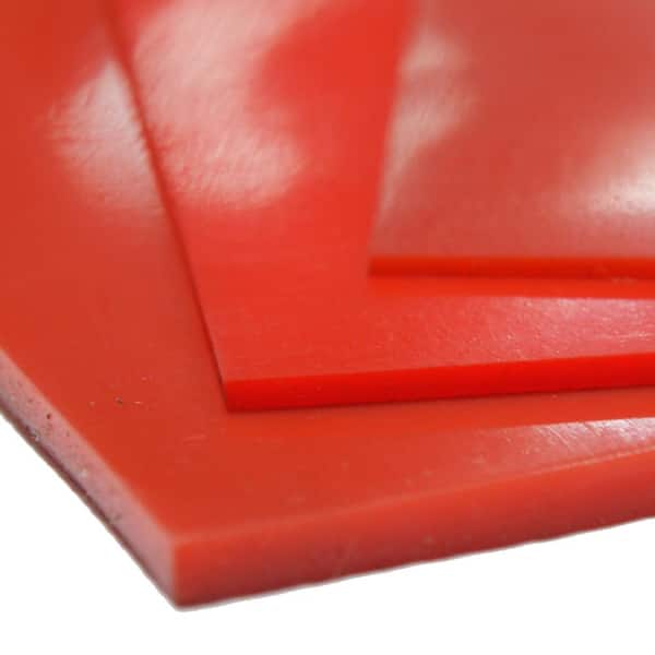 Silicone 1/16 in. x 36 in. x 48 in. Red/Orange Commercial Grade 60A Rubber  Sheet