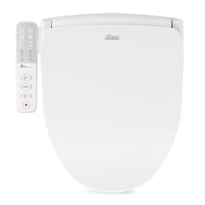 Slim Series Electric Smart Bidet Toilet Seat for Elongated Toilets in White with Side-Panel Control and Nightlight