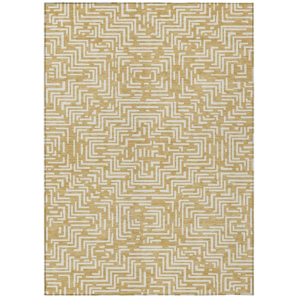 Chantille Machine Washable Indoor/Outdoor Abstract ACN2664 Gold 9 ft. x 12 ft. Area Rug price history on PriceWatchPro