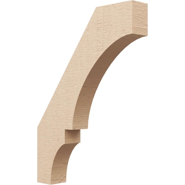 Ekena Millwork 3 in. x 24 in. x 18 in. Balboa Rough Cedar Woodgrain Timberthane Polyurethane Knee Brace, Primed