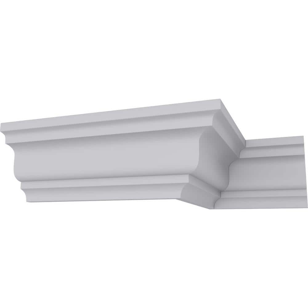 94.5" White Polyurethane Traditional Crown Moulding
