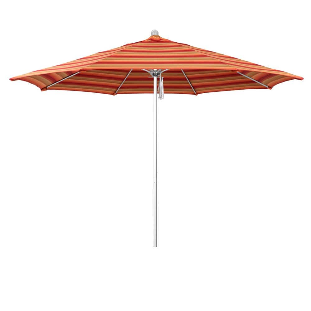 11 ft. Silver Anodized Aluminum Market Patio Umbrella with Fiberglass Ribs Pulley Lift in Astoria Sunset Sunbrella price history on PriceWatchPro