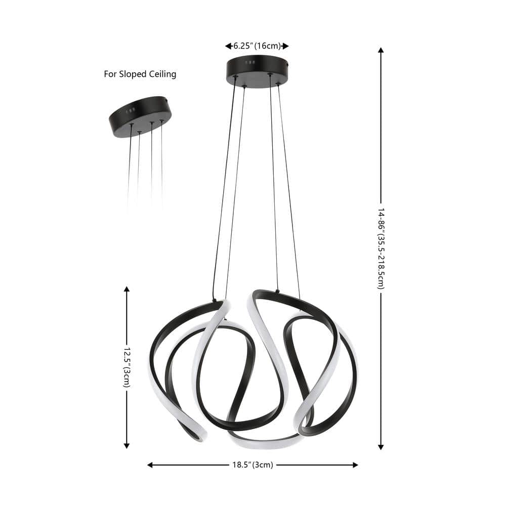 Euphoria 18.5" Black Aluminum LED Pendant Light