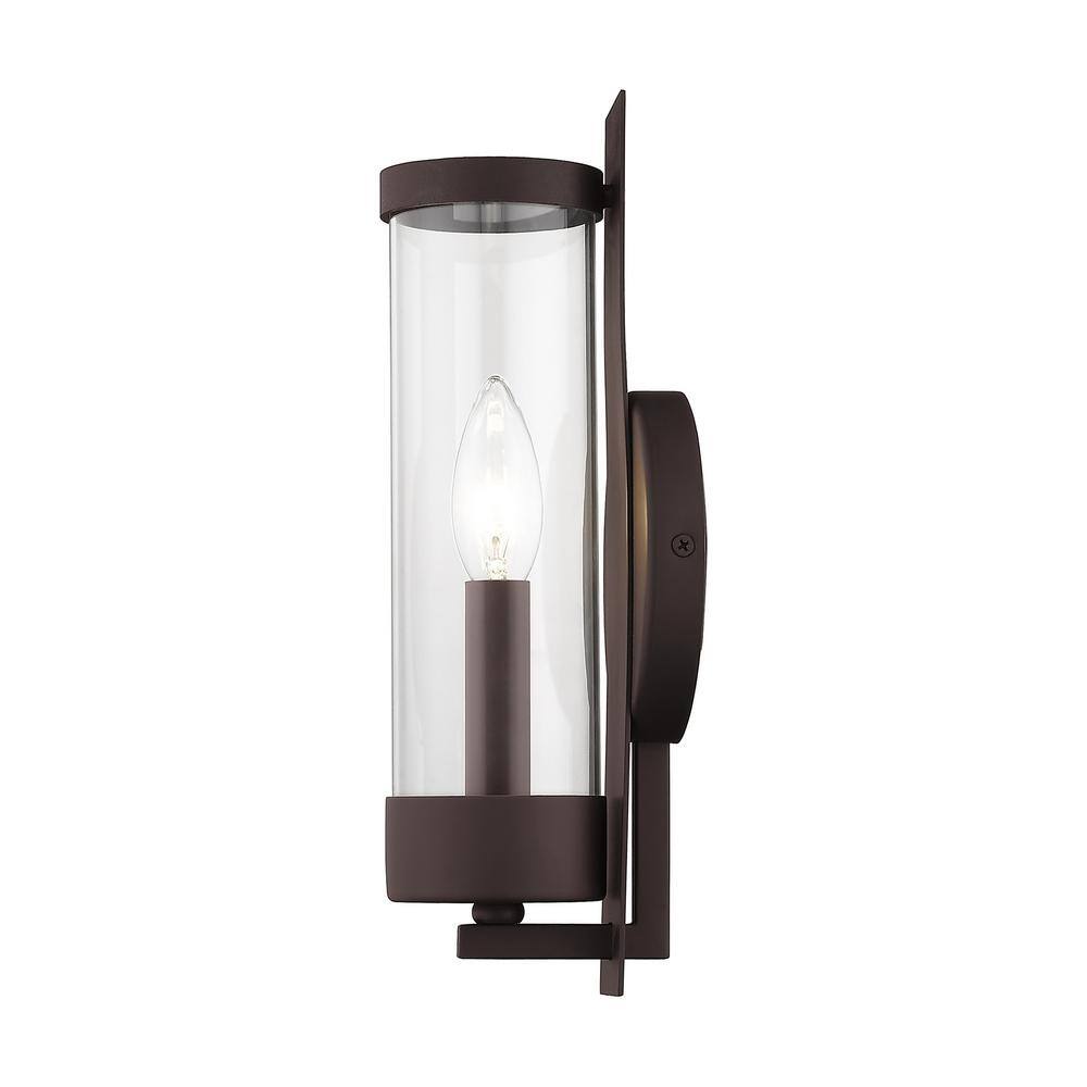 Castleton Modern Bronze Wall Sconce with Clear Glass