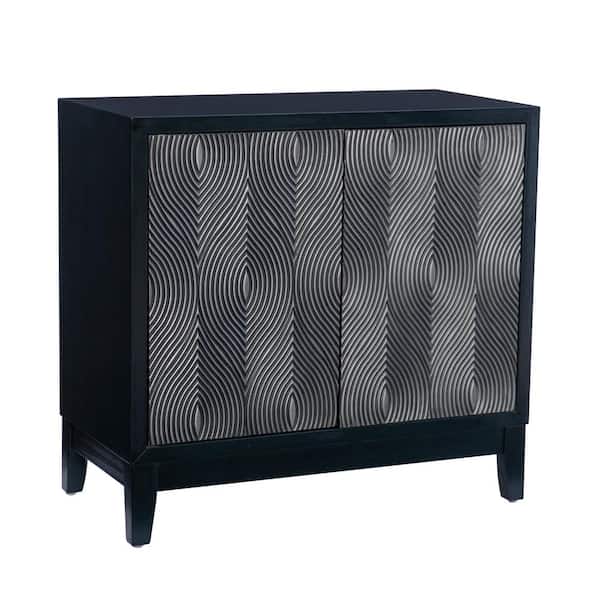 Jesreel 32 in. Graphite Black Wood Accent Storage Cabinet