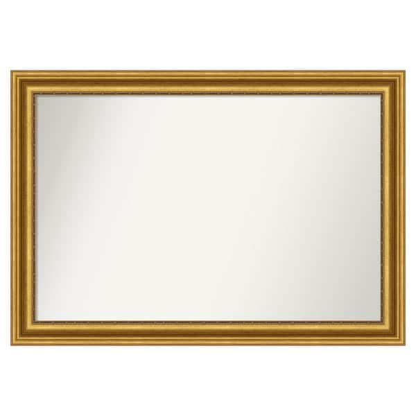 Amanti Art Parlor Gold 49.75 in. W x 34.75 in. H Custom Non-Beveled Recycled Polystyrene Framed Bathroom Vanity Wall Mirror