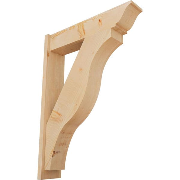 Ekena Millwork 8 in. x 44 in. x 32 in. Douglas Fir Fuston Traditional Smooth Outlooker