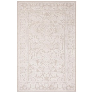 Reflection Cream/Ivory 4 ft. x 6 ft. Border Floral Area Rug